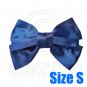 Pair Adorable 3inch 8cm Ribbon Bowknot Bow Tie Alligator Hair Clips Small DARK BLUE #51649