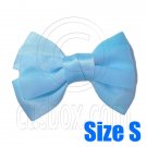 Pair Adorable 3inch 8cm Ribbon Bowknot Bow Tie Alligator Hair Clips Small BABY BLUE #51651