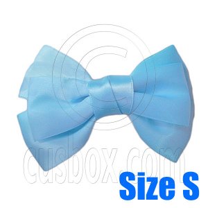 Pair Adorable 3inch 8cm Ribbon Bowknot Bow Tie Alligator Hair Clips Small BABY BLUE #51651