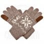 Men's Full Finger Wooly Cuff Gloves w/ Fluffy Lining (MEDIUM BROWN SNOWFLAKE) #51654