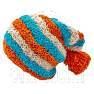Unisex Striped Soft Slouchy Beanie Hat Christmas Party Crown (ORANGE blue beige)# 51693