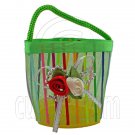 Rose Flower Stripe Green Bag 1:6 Blythe Barbie Doll's House Dollhouse Miniature #12397