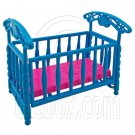 Blue Nursery Crib Cradle Bed 1/6 Barbie Kelly Doll's House Dollhouse Furniture #12593