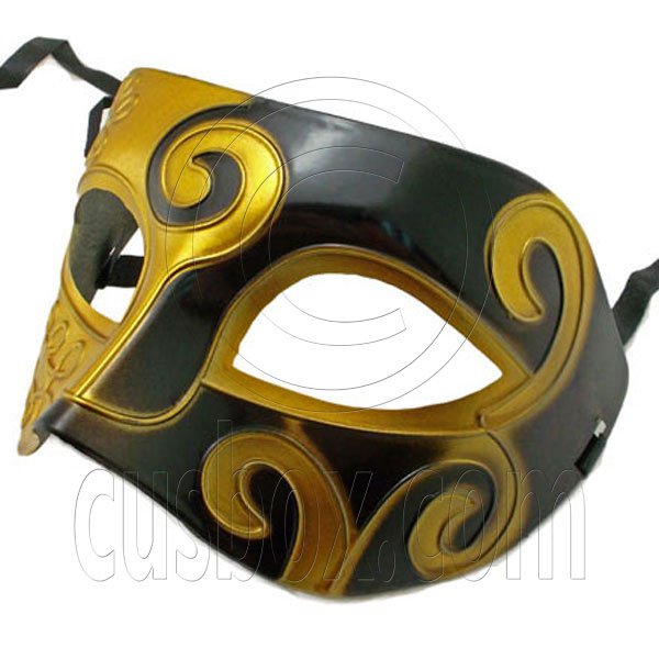 Golden Black Floral Mardi Gras Venetian Masquerade Party Face Eye Mask Halloween #12544