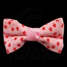 Pair Mini Size 5cm 2inch Kids' Bowknot (Star Pattern) Bow Tie Alligator Hair Clips PINK #51720