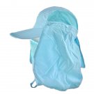 Long Neck Flap /w Face Mask Mesh Cap Hat Fishing Hiking (AQUA BLUE) #51766