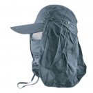 Long Neck Flap /w Face Mask Mesh Cap Hat Fishing Hiking (DARK GRAY) #51796