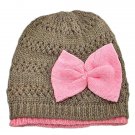 Warm Double Layer Wooly Slouchy Beanie Hat w/ Butterfly (CHOCOLATE BROWN) #51813