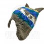 Warm Lovely Ears Earflaps Wooly Beanie Hat w/ Jacquard Pattern (GRAY) #51820