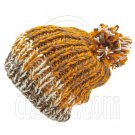 Warm Thick Top Pom Slouchy Wooly Beanie Hat w/ Jacquard Pattern (BROWN) #51826