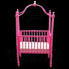 Pink Nursery Cradle Bed Canopy 1/6 Barbie Kelly Doll's House Dollhouse Furniture #12707