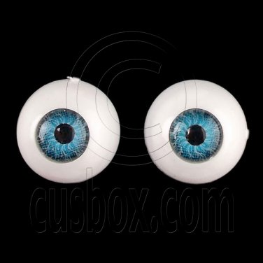 Sky Blue Pair Doll Eyes Ball Half Round Acrylic Dolls Eye 10mm for BJD Dollfie #12753