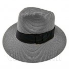 Wide Brim Fedora Braid Trim Hat (GRAY) #51847