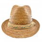 Unisex's Natural Woven Straw Hat w/ Rainbow Code Band #51854