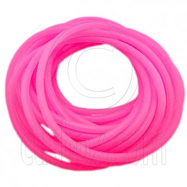 5 pcs Colorful Silicone Elastic Bracelet (Fluorescent Pink) #51880