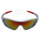 White Professional Polarized Biking Cycling Running Sport Wrap Around Sunglasses #12918
