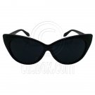 Women's Vintage 70s Cat Eye Oversized Designer Fashion Shades Black Sunglasses #12930