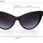 Women's Vintage 70s Cat Eye Oversized Designer Fashion Shades Black Sunglasses #12930