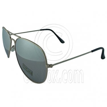 Designer Aviator Anti-Reflective Sunglasses UV400 Full Silver Mirror Silver Frame #12975