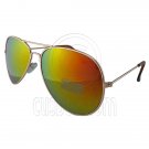 Designer Aviator Anti-Reflective Sunglasses UV400 Full Sunset Mirror Gold Frame #12976