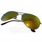 Designer Aviator Anti-Reflective Sunglasses UV400 Full Sunset Mirror Gold Frame #12976