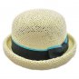 Unisex's Woven Straw Dome Shaped Hat w/ Ribbon Headband (BEIGE) #51897