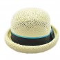 Unisex's Woven Straw Dome Shaped Hat w/ Ribbon Headband (BEIGE) #51897