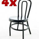 Set/Lot of 4 Black Metal Cafe Chair Dollhouse Miniature #10247