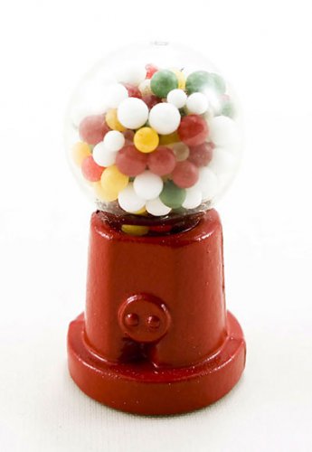 Red Metal Glass Food Candy Machine Dollhouse Miniature #10270