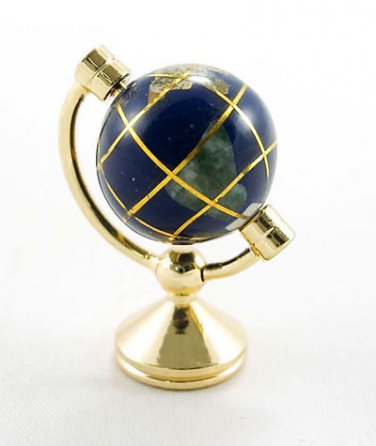 Vintage Blue Earth Rolling Globe Dollhouse Miniature #10285