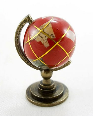 Vintage Red Earth Rolling Globe Dollhouse Miniature #10286