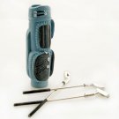 Blue Golf Clubs Steel Iron Bag Set Dollhouse Miniature #10287