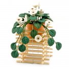 Porcelain Floret Flower Pot w Gate Dollhouse Miniature #10353
