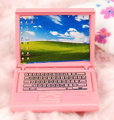 Pink Lady Netbook Laptop Notebook Dollhouse Miniature #10374