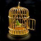 Gold Wire Birdcage Bird Cage w Bird Dollhouse Miniature #10435