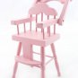 Pink Wood Baby Nursery High Chair Dollhouse Furniture #10444