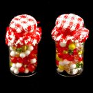 Set 2 Red Sweet Candy Glass Bottle Dollhouse Miniature #10638