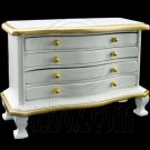 Victorian White Wood Chest Dresser Dollhouse Furniture #10690
