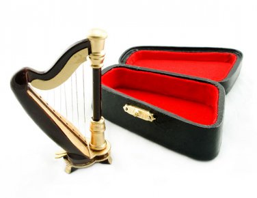 Musical Instrument Folk Modern Harp Dollhouse Miniature #10721