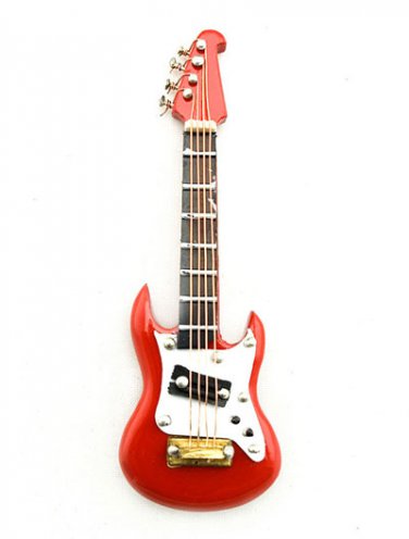 Electric Plug Red Guitar Musical Dollhouse Miniature #10748