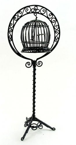 Black Wire New Bird's Cage Birdcage Dollhouse Miniature #10768