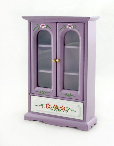 Purple Nursery Armoire Door Cabinet Dollhouse Furniture #10771