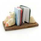 Wooden Polar Bear Book Support Rack Dollhouse Miniature #10812