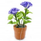 Porcelain Purple Rose Flower Pot Dollhouse Miniature #10819