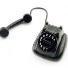 Vintage Black Old Telephone Phone Dollhouse Miniature #10858