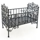 Black Wire Nursery Baby Grow Crib Dollhouse Furniture #10866