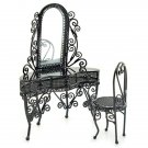 Black Wire Vanity Desk Chair Doll's Dollhouse Miniature #10899