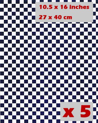 Lot Blue Check Grid Floor Wallpaper Dollhouse Miniature #10913