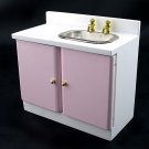 Pink New Kitchen Sink Bowl w Faucet Dollhouse Furniture #10954