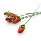 Lot/Set of 5 Red Rose Flower Doll's Dollhouse Miniature #10971